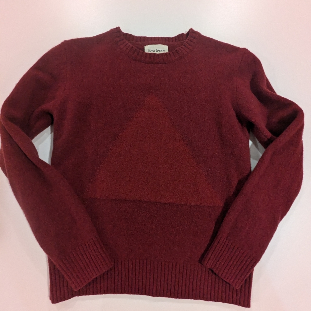 Oliver Spencer Women's Small 100% extrefine Wool Maroon Red Sweater